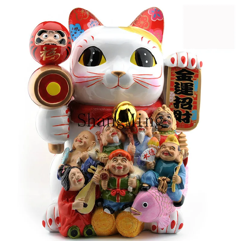 

ZYY Golden Lucky Lucky Oversized Town Store Treasure Lucky Cat Resin Ornament Ornament