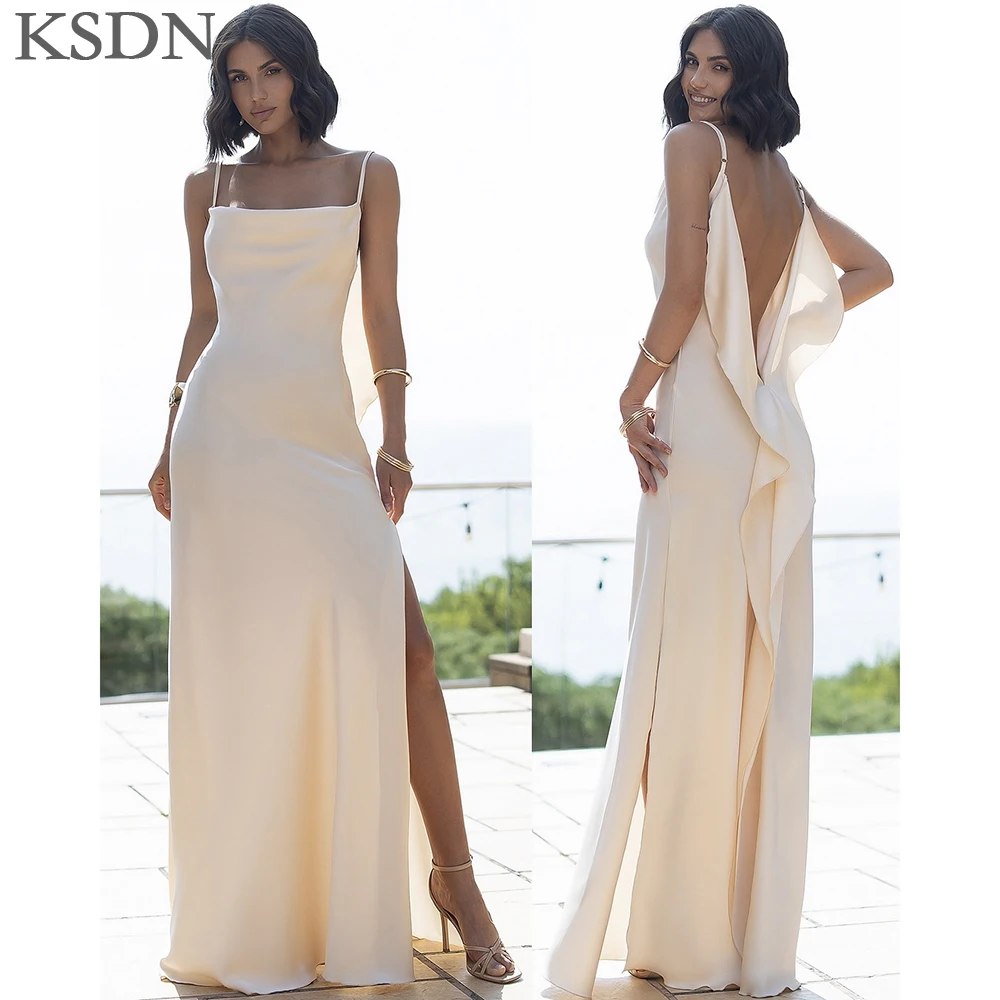 

Sexy Evening Dresses 2025 Customzied Spaghetti Sleeveless Floor Length Gowns Formal Occasion Elegant Women Dress Vestidos