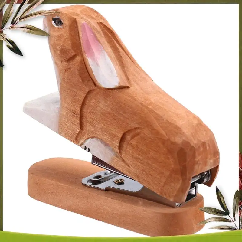 ABDW-Stapling Machine Animals Shape Stapler Portable Wooden Stapler Random Style Stapler