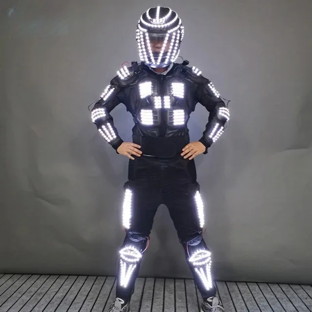 

New LED Costumes Lighting Up Clothing Robot Suits DJ Performance