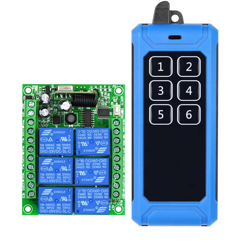 

Universal DC12V 24V 6CH RF Wireless Remote Control Switch transmitter receiver Light /LED 433mhz