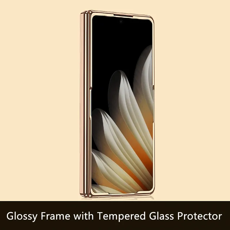 Genuine Cowhide Leather Diamond Glossy Plastic Case For OPPO Find N5 FindN5 Crocodile Grain Magnetic Flip Hinge Cover Glass Film