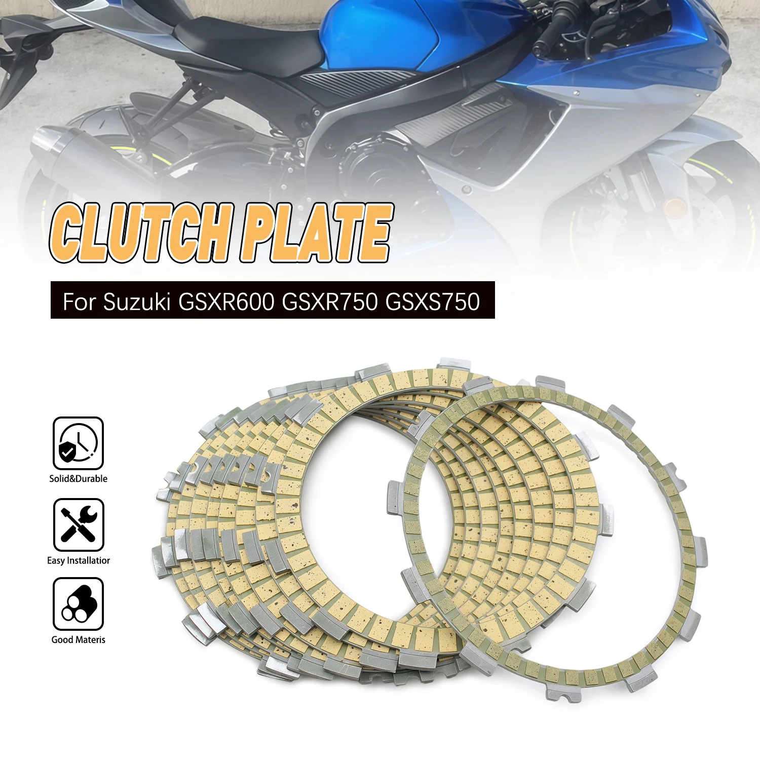 

Clutch Friction Plates Disc Replace Motorcycle Engine Parts For Suzuki GSXR750 2006-2021 GSXR600 2008-2021 GSXS750 2015-2020