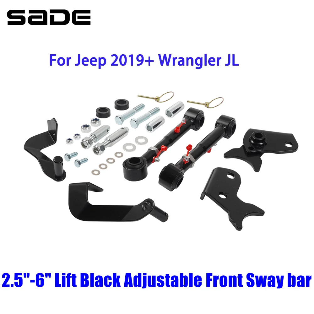 

2.5"-6" Lift Adjustable Front Sway bar Link Quick Disconnect Black For Jeep 2019+ Wrangler JL PRC-1010-BK
