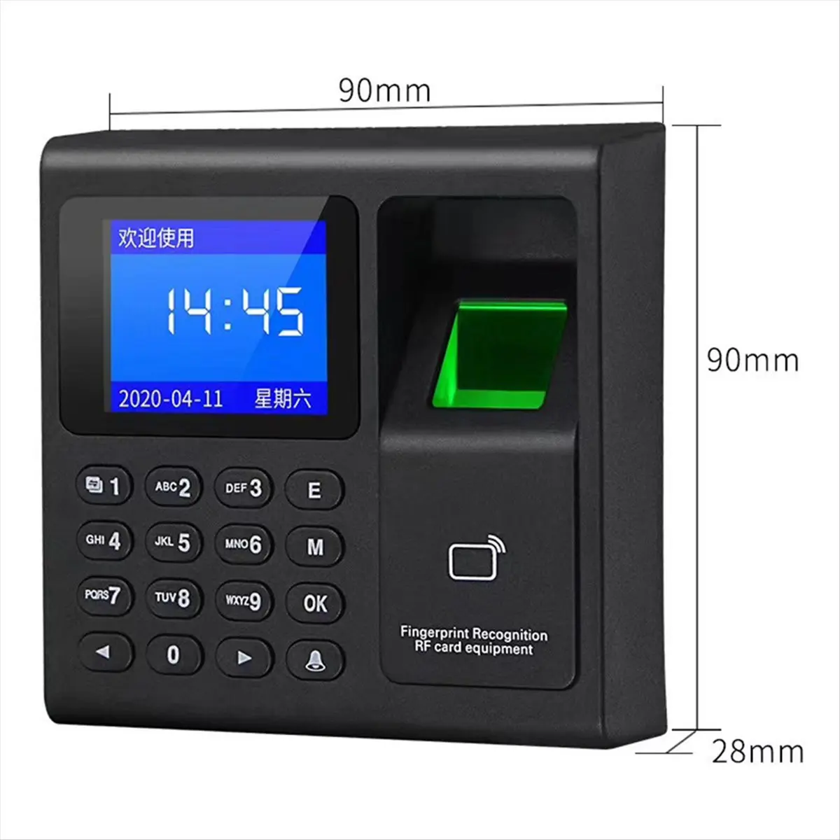 A72Z Fingerprint Attendance Machine+10 Cards Access Control Electric Time Clock Recorder RFID Keypad USB Data Manage