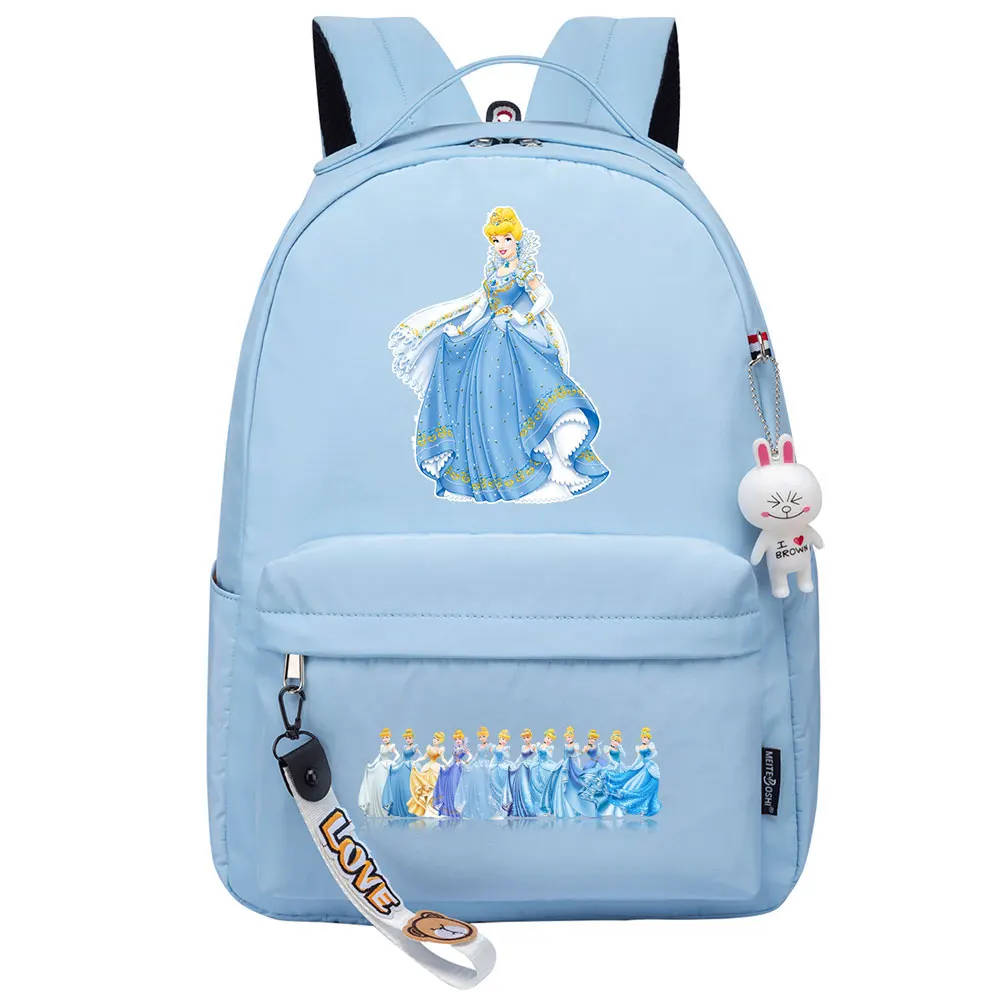 

Cinderella Princess Kawaii Boys Girls Kids School Book Bags Women Bagpack Teenagers Canvas Laptop Travel Backpack