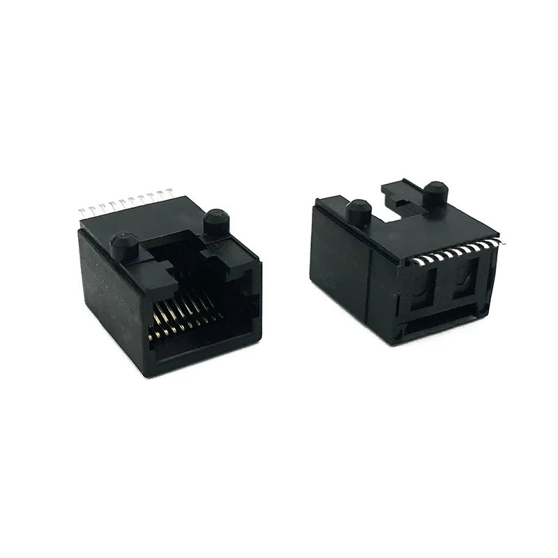 10PCS RJ50 network port ultra-thin network connector with 10P10C interface base and plastic pins SMT socket