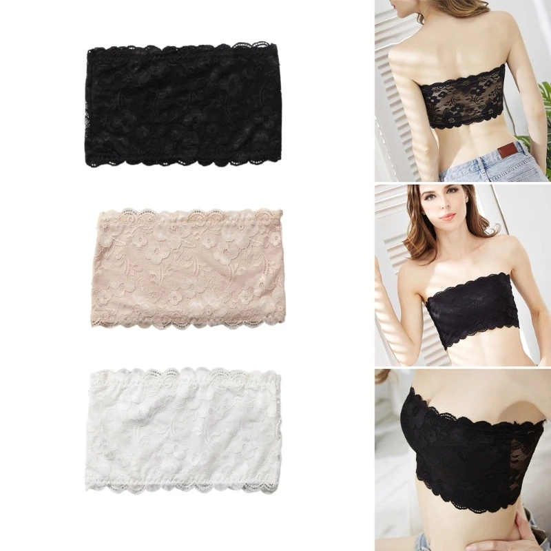 Lace Mock Camisole Bras Wrapped Chest Overlay Modesty Panel Cleavage Cover for Women Girls Low Cut Clothing Y1UA