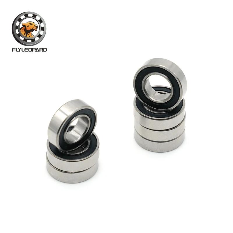 2 rodamientos cerámicos híbridos SR156-2RS de 3/16"x5/16"x1/8" ABEC-7, con sello de goma RS de acero inoxidable, 4.762x7.938x3.175 mm, pregrasados