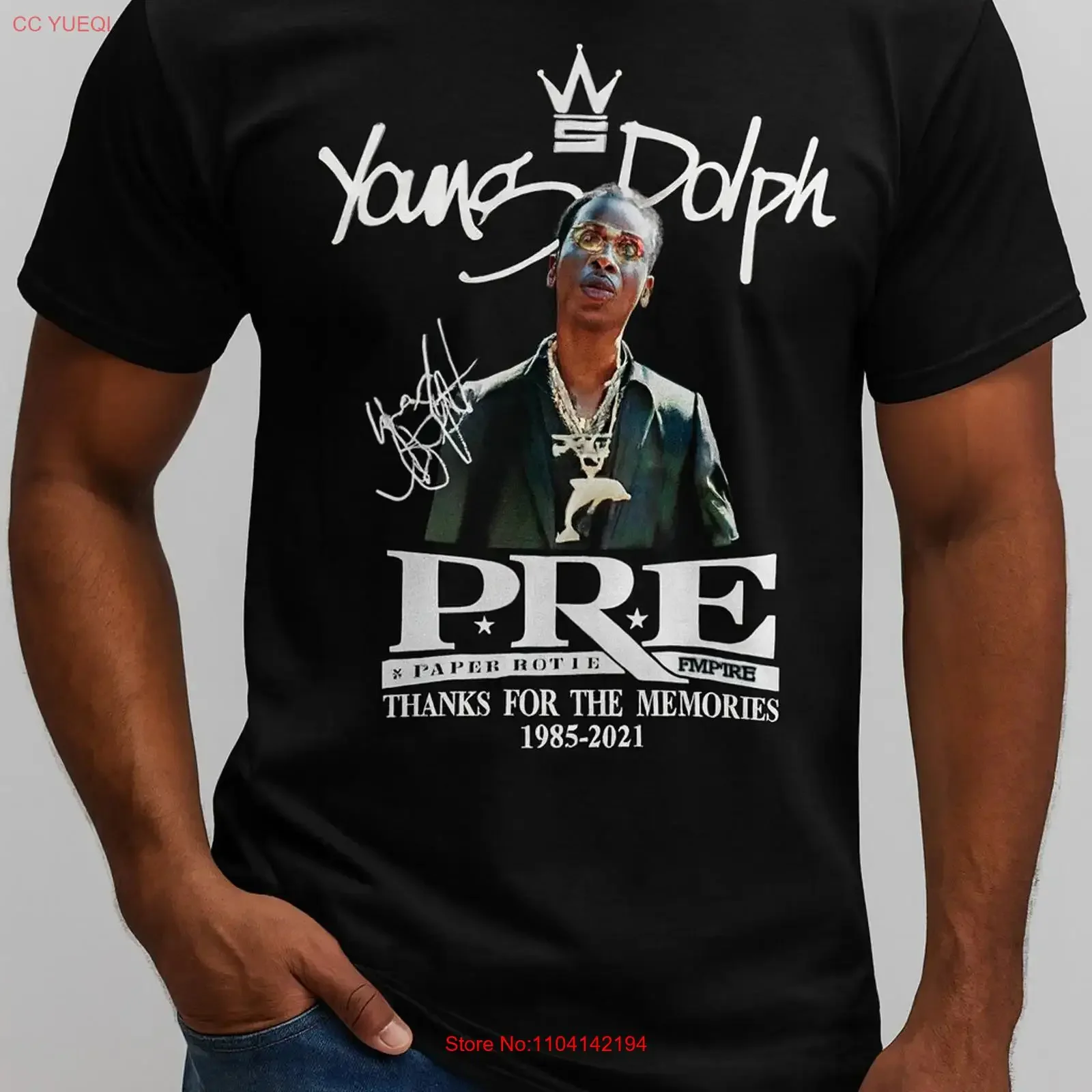 Young Dolph Memories Signed Men T shirt vintage Washed Soft Stretched Breathable homme Comfortable fashion Stylish Versatile