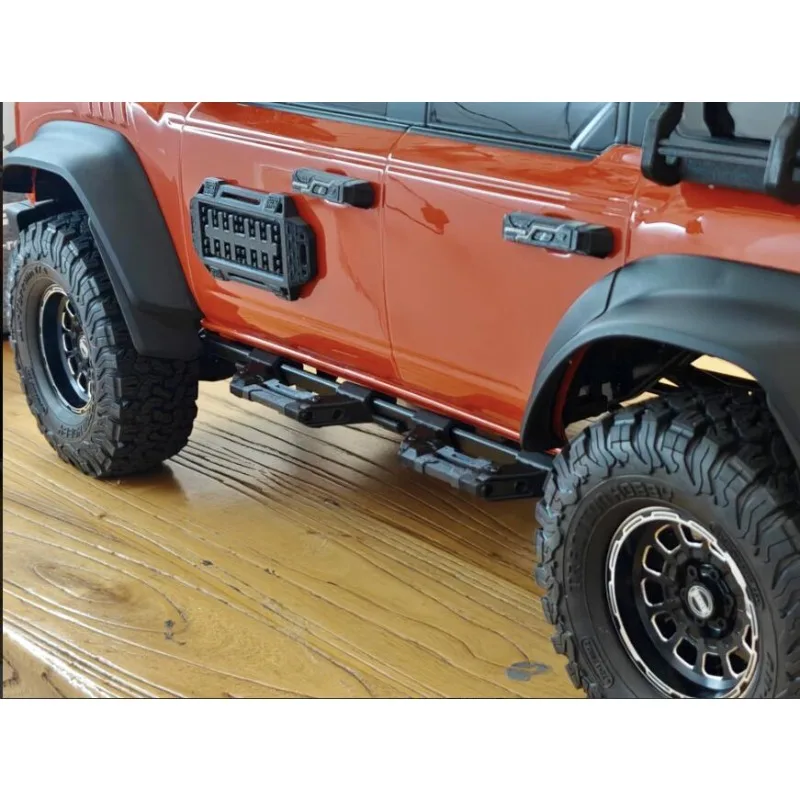 PETG-CF Carbon Fiber Hybrid Competition Bumper Side Steps for KM Traction Hobby 1/8 Ford Bronco Raptor RC Crawler Upgrade Parts