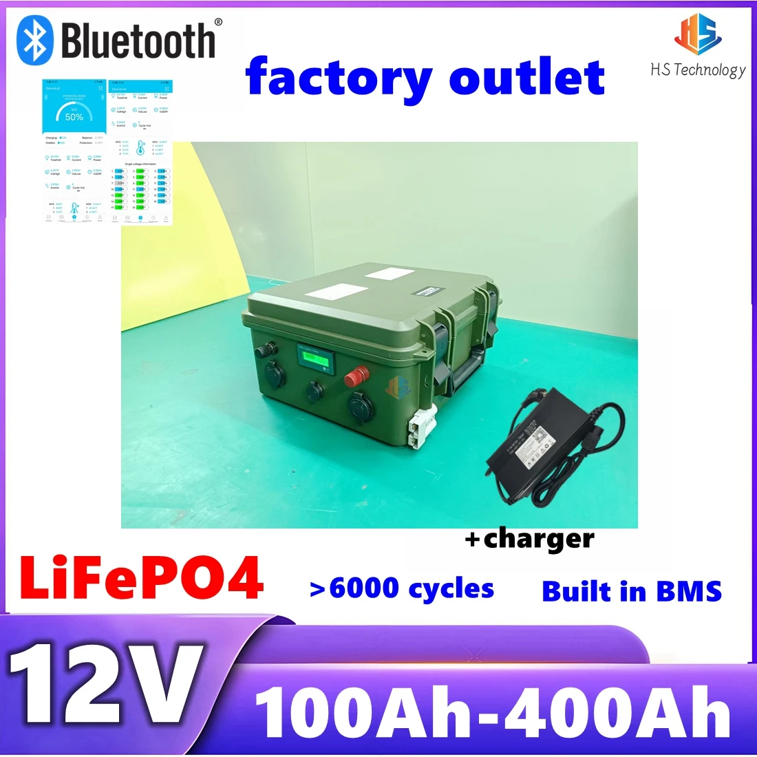

4S 12V beautiful LiFePO4 battery pack for propeller boat fishing 1000W-2000W motor customization Outdoor power+charger
