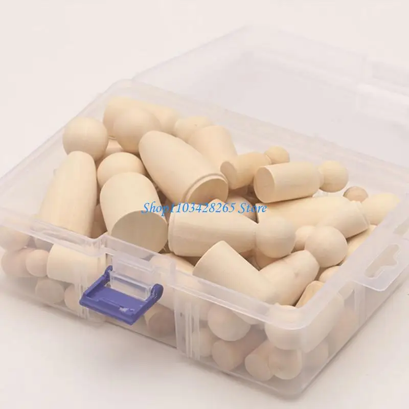 G2te 50pieces figure in legno in bianco bambole PEG per bambole creative Project Making