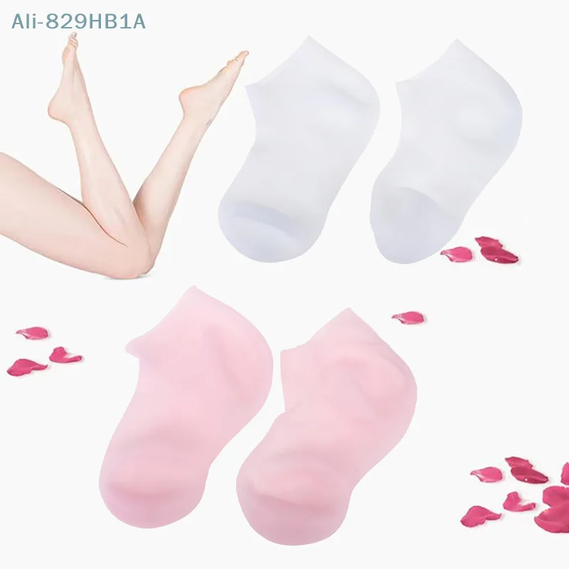 1 Pair Exfoliating Moisturizing Anti Cracking Plantar Protective Socks Foot Care Men Women Silicone Elastic Socks SPA Home Use