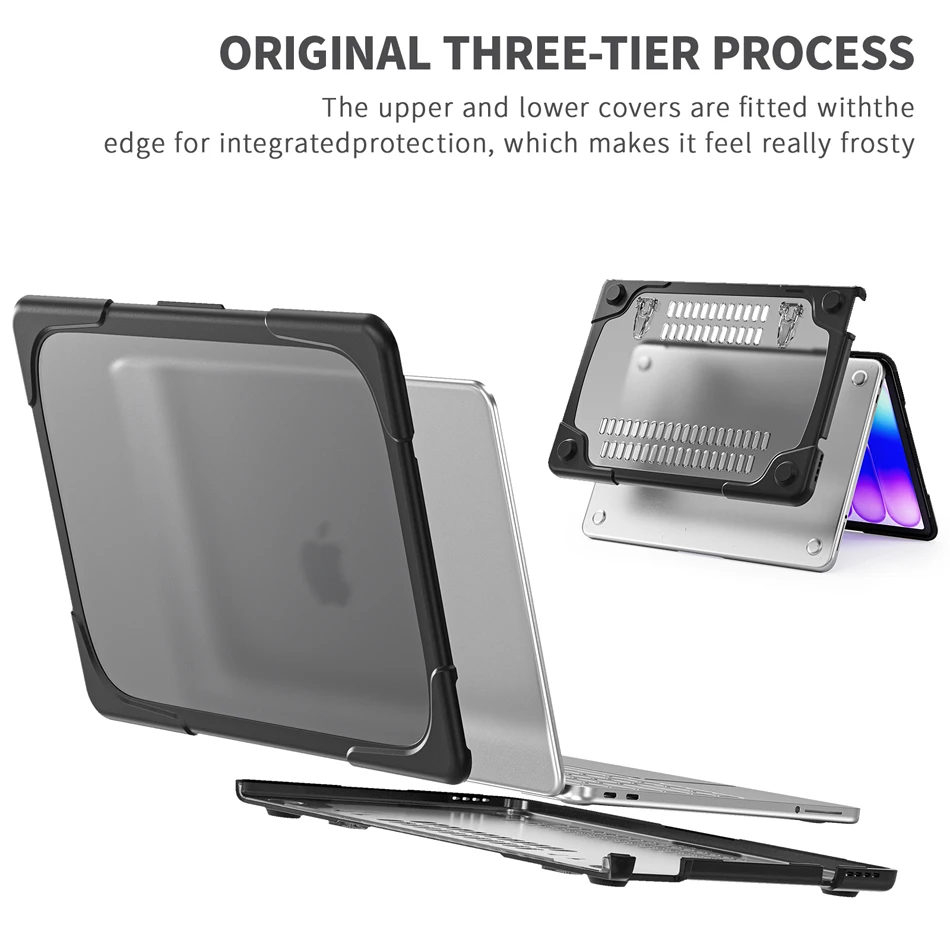 for Macbook Neo 13 inch Case A3404 2026 Translucent Stand Cases for Apple Mackbook Neo 13 Bag Kickstand Hard Anti-slip Cover