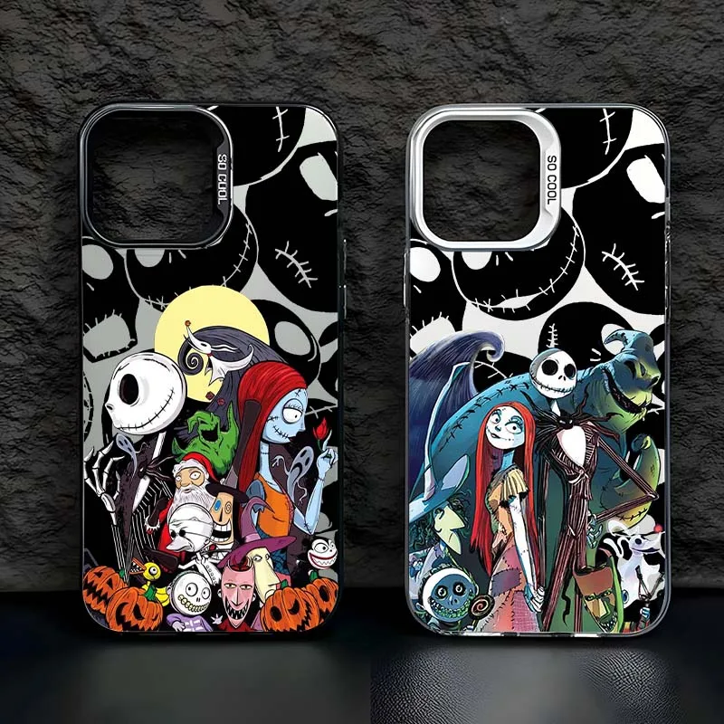 

Christmas Eve Horror Anime For Apple iPhone 16 15 14 13 12 11 XS X Pro Max Plus Colorful Silver Cover Phone Case