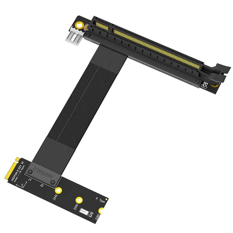 Top-M.2 NGFF Key M To PCI-E 16X Graphics Card Riser Adapter Card, Nvme To PCI-Express 16X Extension Cable(Right Direction)