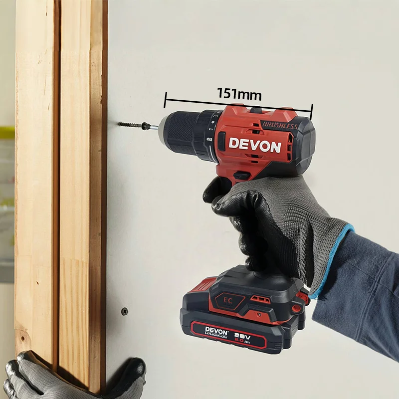 

Devon 5210 DIY Cordless Electric Hand Drill Multi-Function Power Screwdriver Variable for Home Industrial Use Includes Charging