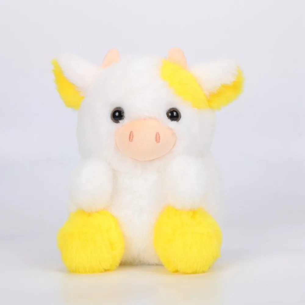 

Adorable Strawberry Doll Cow Pink Black Soft Cut Stuffed Cow Doll Sitting Cartoon Strawberry Cow