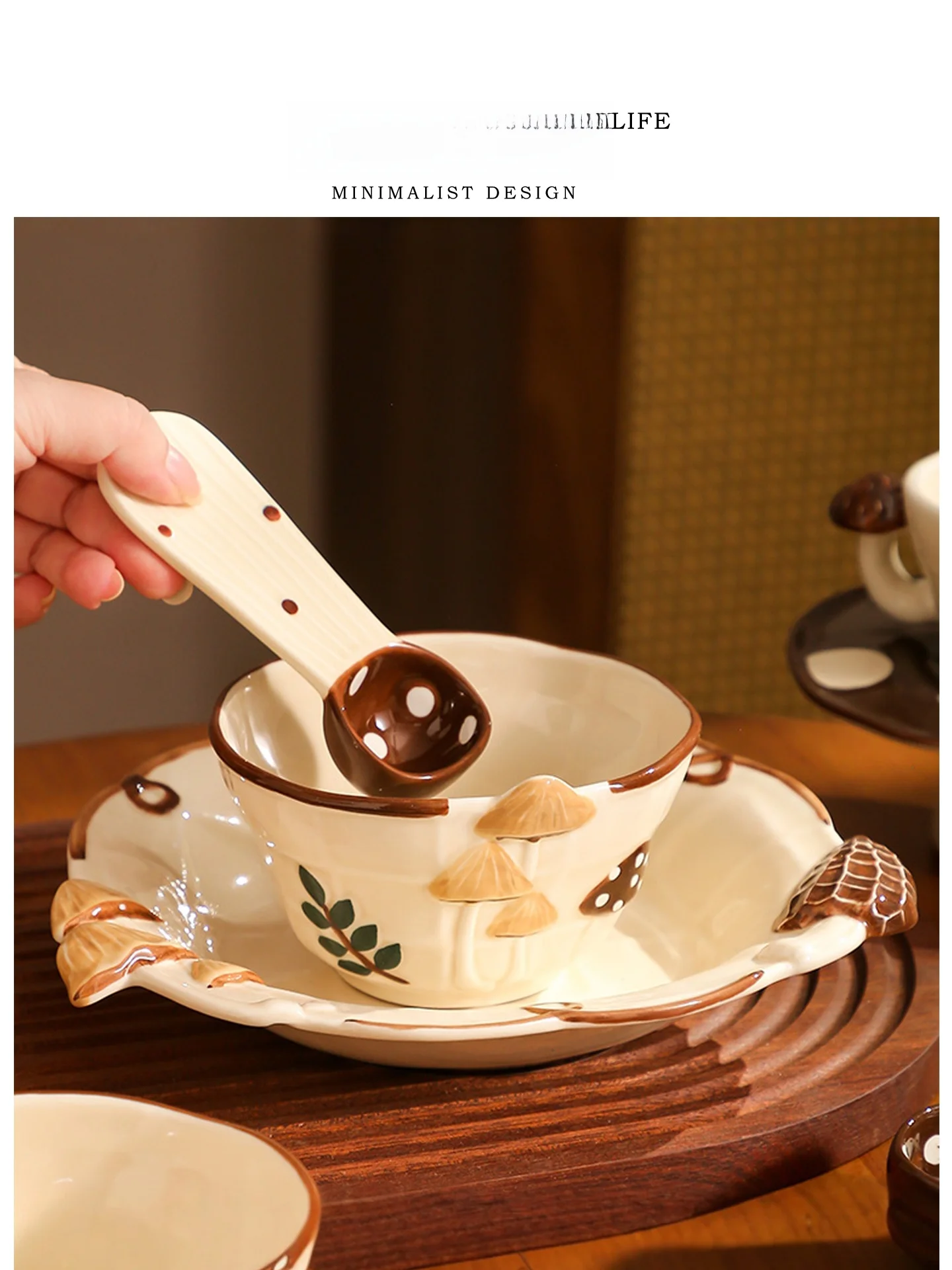 

Набор посуды Tlife Picnic Cerc Bowl с рельефным узором «Муслин» и подглазурной росписью для пикника на природе, тарелка для овощей