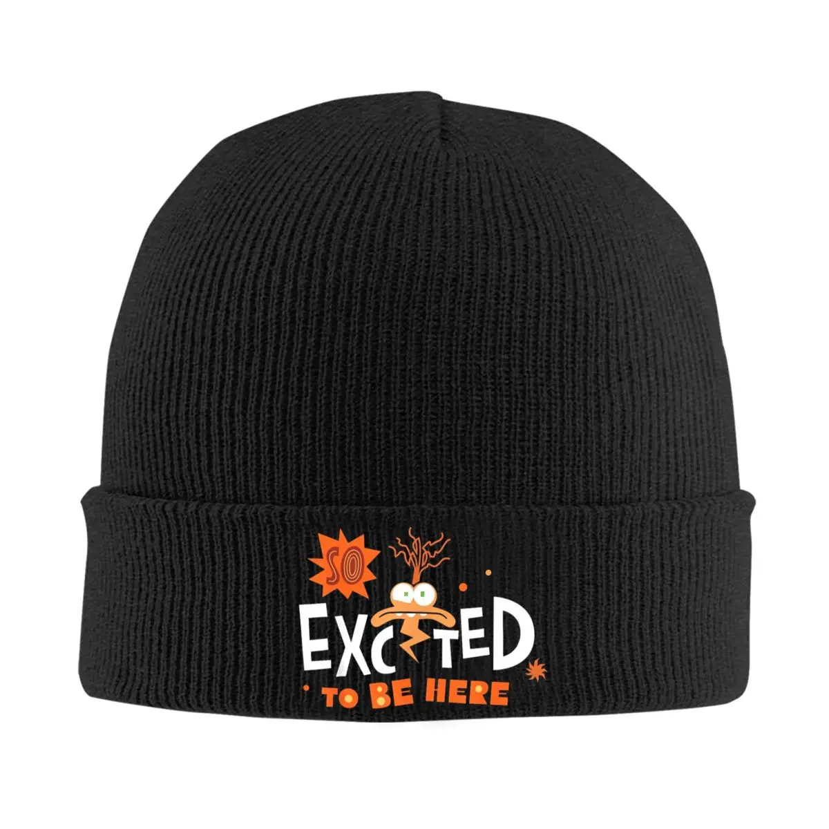 Inside Out 2 Anxiety Logo Knitted Hat Autumn Winter Skullies Beanies So Excited To Be Here Caps Unisex Acrylic Hot Sale Bonnet