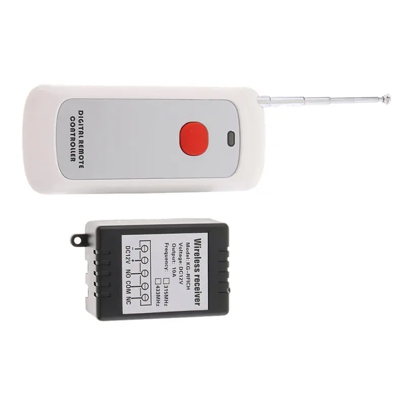 A13E-DC 12V 10A Relay Receiver 433Mhz Wireless RF Switch Long Range Single Channel Wireless Remote Control Switch