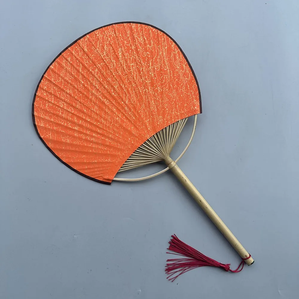 Art Crafts Gift Vintage Hand Painted Fan with Tassels Paper Blank Hand Fan Bamboo Handle Chinese Style DIY Fan Room Decorations