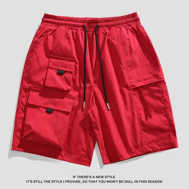 

Red Workwear orts Men's Summer Loose Multi-ket Outdoor Ice Silk Utili Pants Straight Leg Five-Quarter Length Casual ...