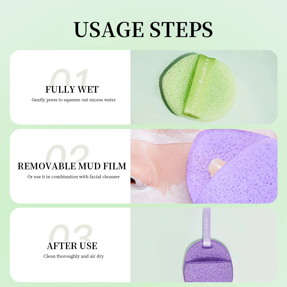 GECOMO nettoyage visage bouffée doux pour la peau moussant rapide nettoyage en profondeur hygiénique visage éponges de lavage du visage outil de soins de la peau du visage