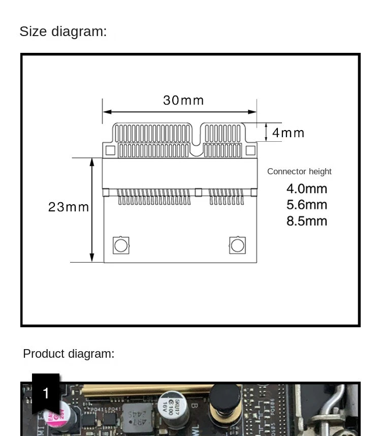 Tarjeta de protección MiniPCIe para Notebook, tarjeta adaptadora de protección MSATA, protección Nic msassd de 4,0mm, 5,6mm y 8,5mm