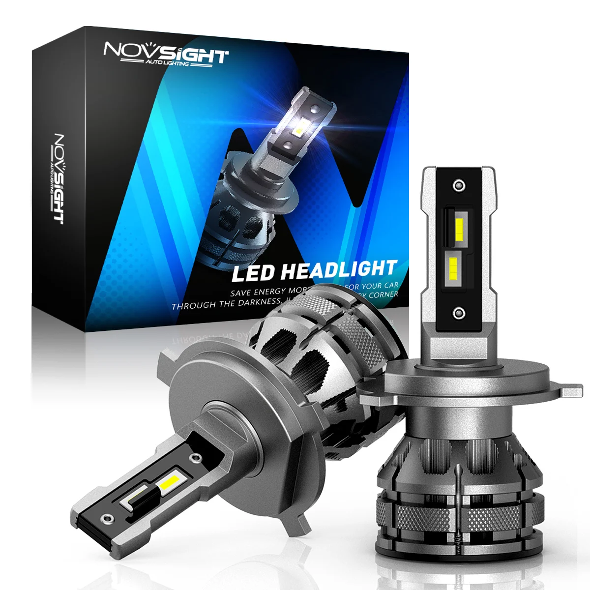 

NOVSIGHT Led H4 H7 H1 H3 H11 H13 9005 9006 9007 Auto Headlight Mini Size 80W 15000LM 6500K Decoder Plug and Play Car Headlight