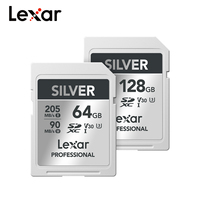 Lexar Professional Silver SDXC UHS-I Card V30 U3 SD Card 64GB 128GB Flash Memory Card Up to 205Mb/s Original Camera Card