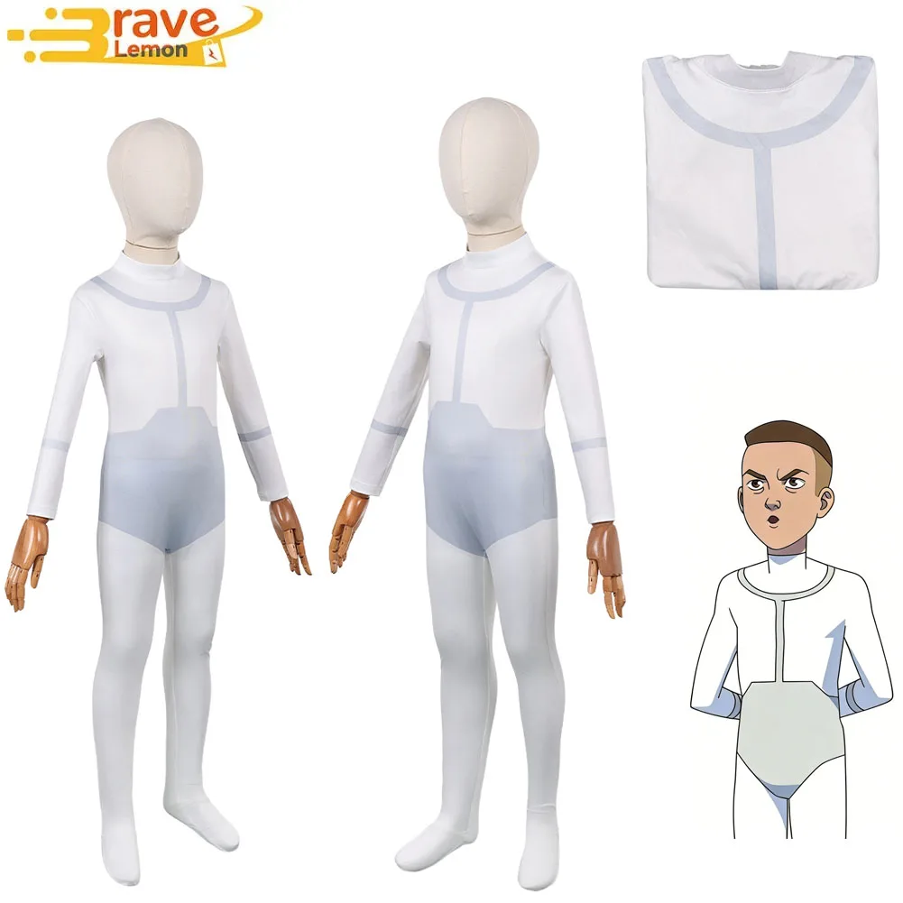 

Invincible Team Uniform Cosplay Costume White Jumpsuit for Male Chilldrenn Junior Game Suit Halloween Carnival Fantasy Bodysuit