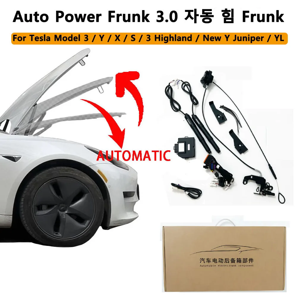 Auto Power Frunk 3.0 for Tesla Model YL Y 3 X S New Y Juniper Waterproof Electric Front Trunk Gate Automatic Lift Close Car Part