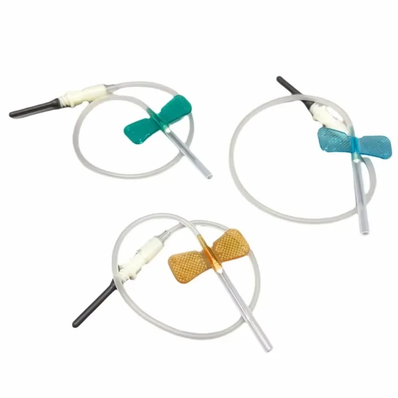 

50 шт./лот, одноразовые иглы-бабочки, безопасные иглы для сбора крови, медицинские обучающие материалы для домашних животных, 21 г, 23 г, 25 г