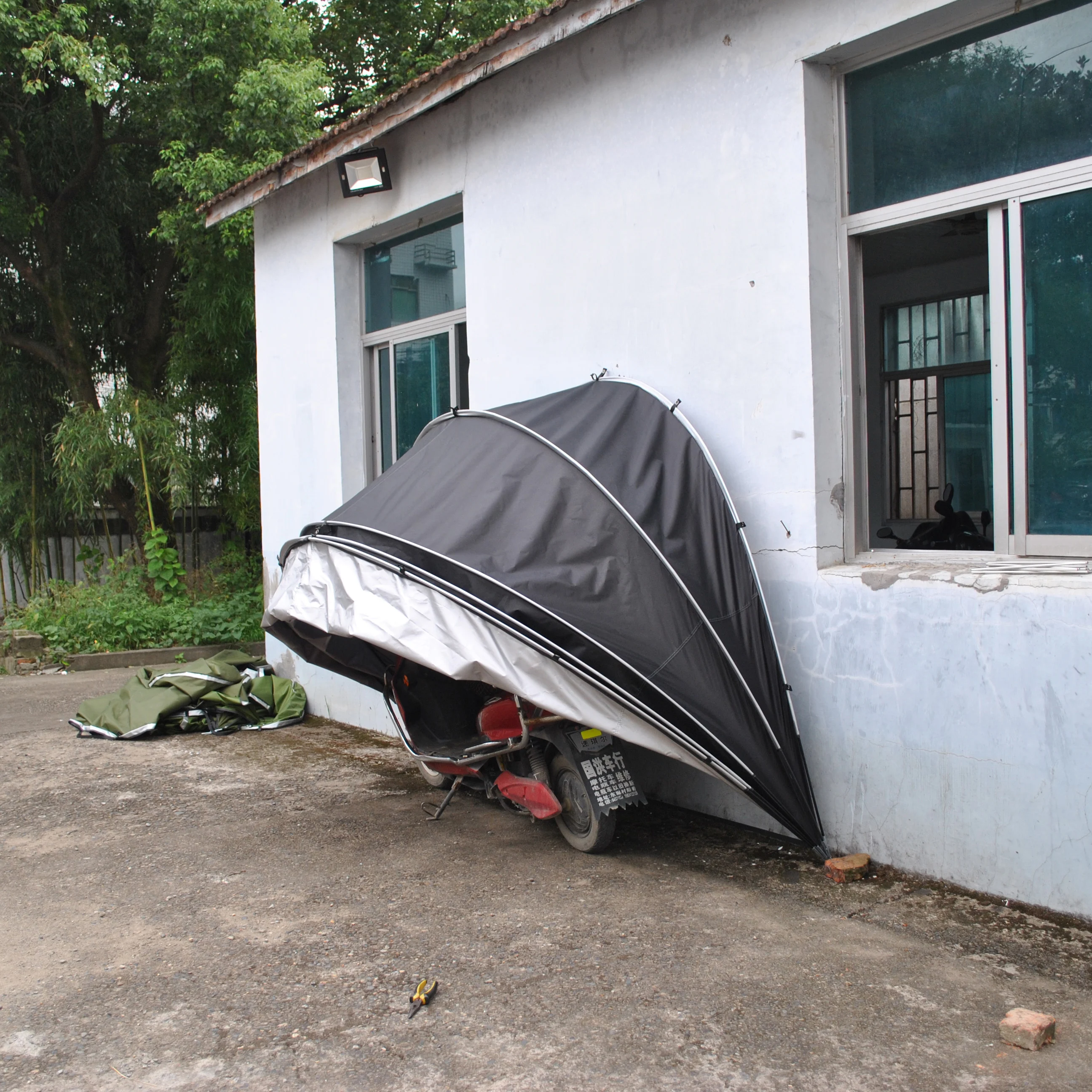 Imagem -06 - Pendurado Motorbike Tent Cover Shed Frame Forte Armazenamento Garagem Intempéries Motocicleta Ciclomotor Mobilidade Scooter Czx507