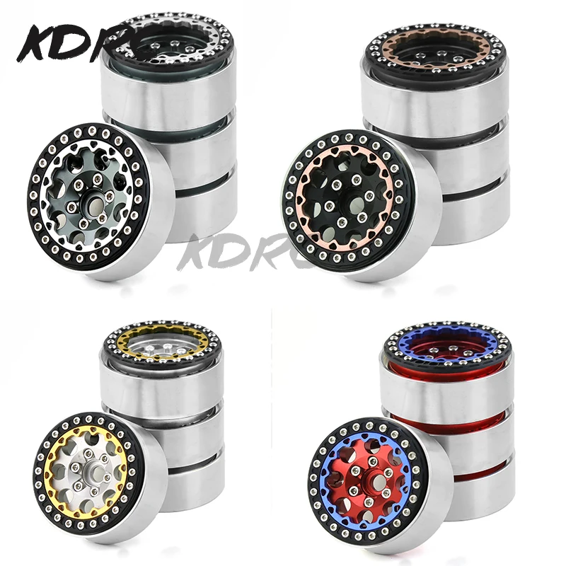 

4pcs 1.9" Metal Beadlock Wheel Hub Wheel Rim for 1/10 RC Crawler Car Axial SCX10 II III Traxxas TRX4 RC4WD D90 Redcat Gen8