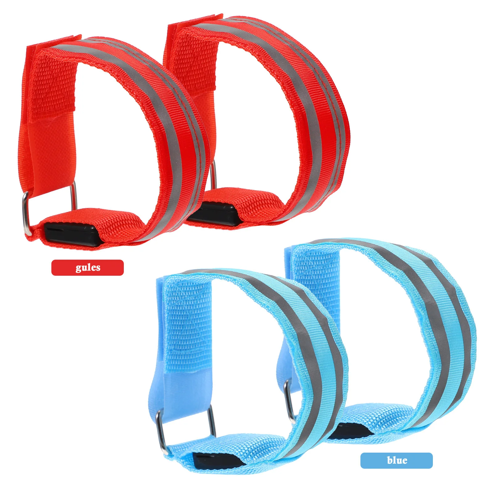 2 قطعة أساور متوهجة للجري الليلي أحمر برتقالي أصفر أخضر أزرق وردي أبيض Led قابلة للشحن وامض المعصم الفرقة للخارجية #5