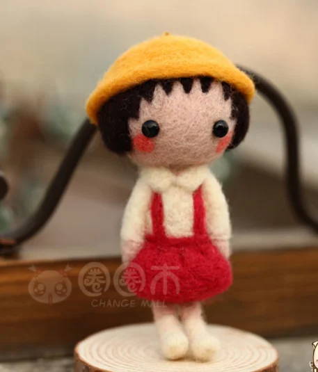 Chibi Maruko-chan cartoon animal set wool needlepoint kit  wool felt needle felting decoration craft needlecraft DIY gift idea