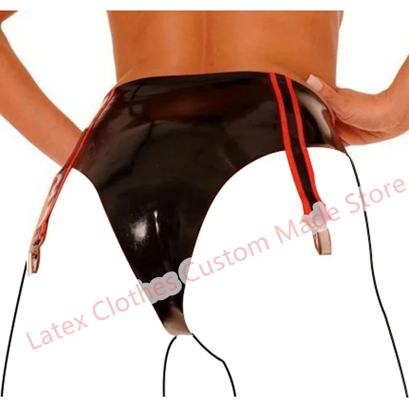 Latex Garter Stocking Clip Shorts Sexy Short Briefs Fetish Underwear for Women