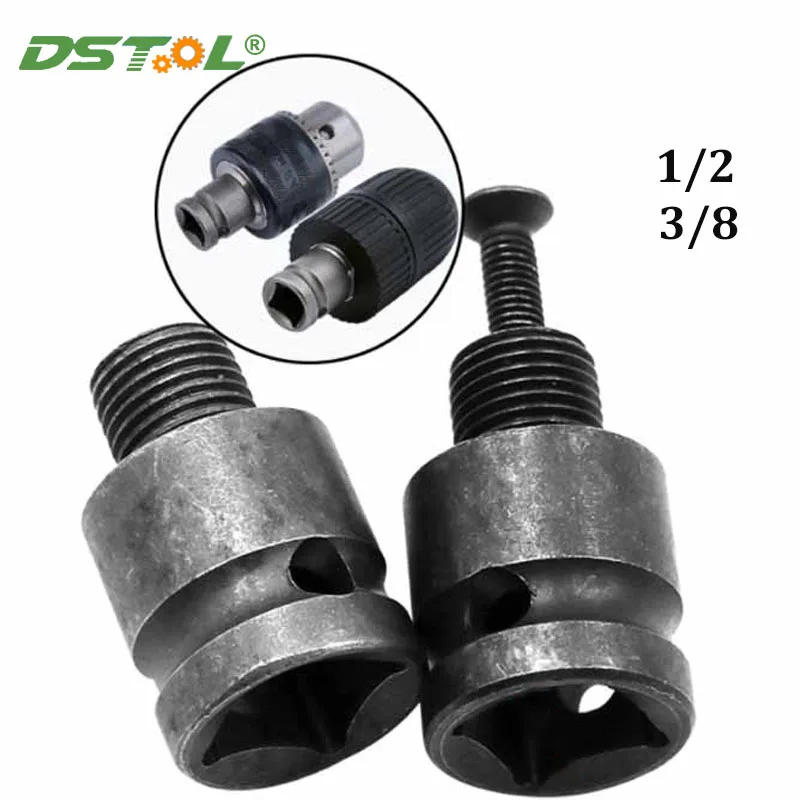 Electric Wrench Drill Bit Chuck Adapter 1/2 3/8 Conversion Thread Drills Chuck Post Electric Wrench Change-Over Square Carpenter