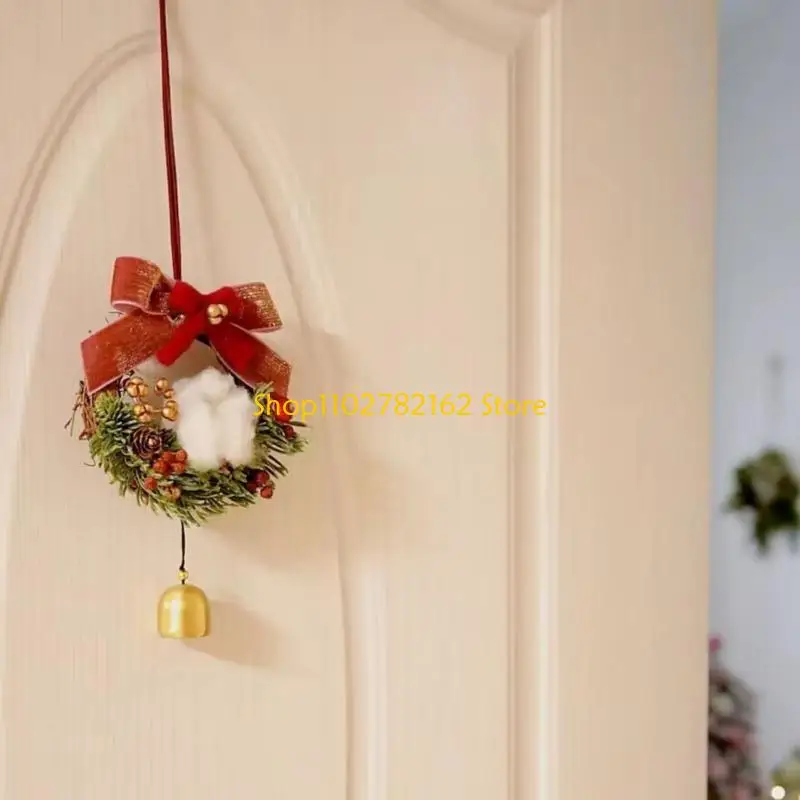 

547B Christmas Tree Decorations Mini Christmas Wreaths 3.9Inch Christmas Tree Wreaths, Car Mirrors Hanging Ornament