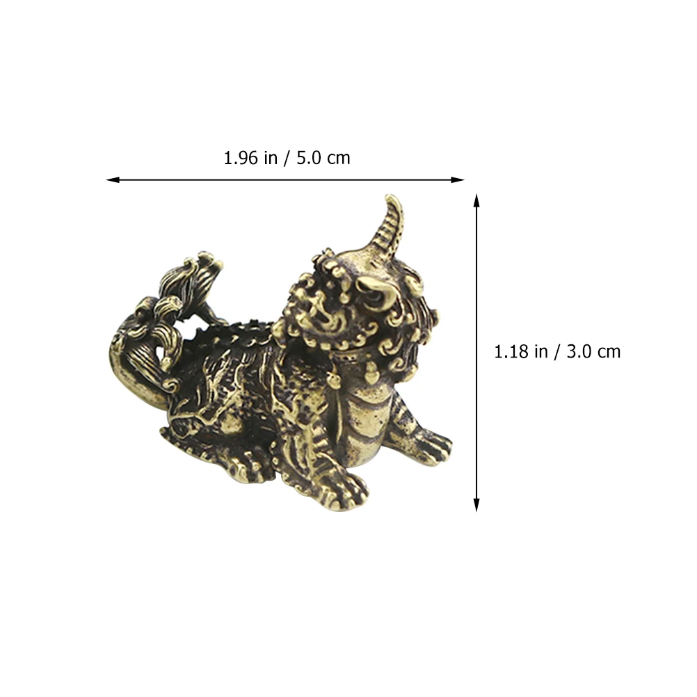 

1Pair Feng Shui Kylin Copper Decoration Desktop Ornament Feng Shui Wealth Attracting Tabletop Adornment Kylin Figurine