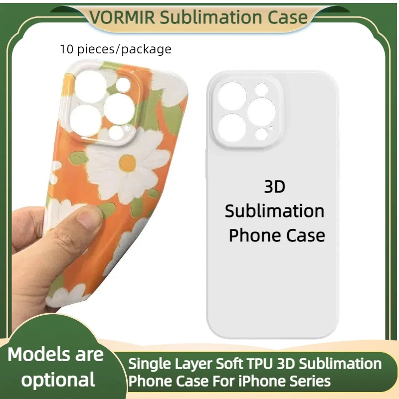 

10pcs Single Layer Soft 3D Sublimation Phone Case Coated Glossy Film Luxury Plated Blanks Custom Cover For iPhone 17 16 15 14 13