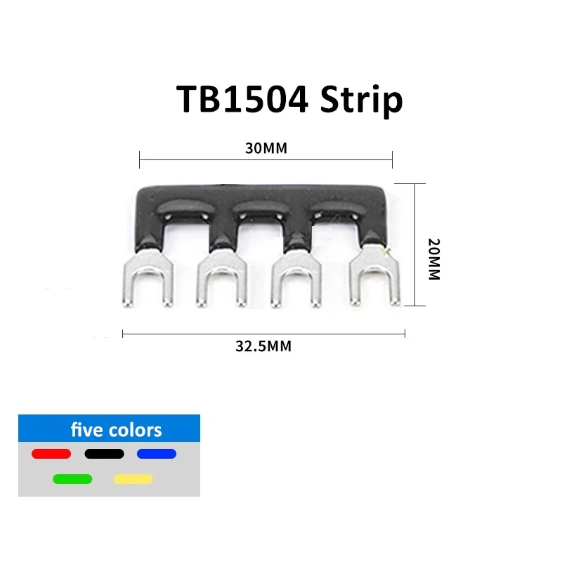 20 stuks 15/25/45A Verschillende Posities Voorgeïsoleerde Vork Type Terminal Verbinding Strip Barrière Jumper Verbinding Vijf Kleuren
