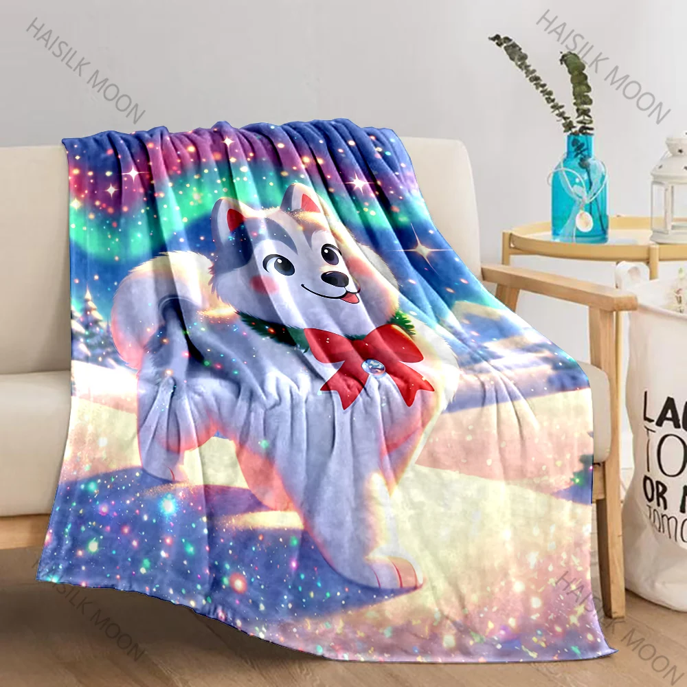 Cute Husky Dog Printed Blanket Gospel for Dog Lovers Super Soft Fluffy Bedroom LivingRoom Sofa Office Four Seasons Shawl Blanket