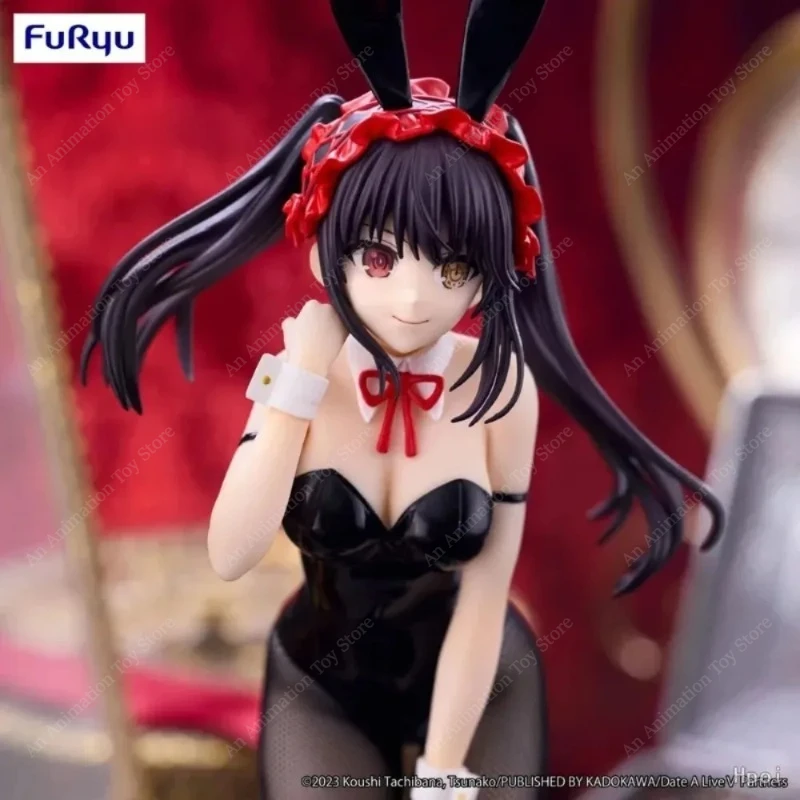 In Stock 100% Original FuRyu BiCute Bunnies Date A Live Kurumi Tokisaki Bunny Girl Anime Figure Collectible Desktop Decor Gift - view 3