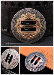 6X Western Cowboy Antique Sliver/Gold Saddles Tack Headstall Bridle Leathercraft Metal Slotted Conchos Belt Hardware 1-1/4