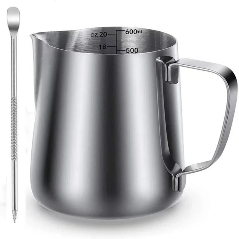 

Promotion! 20Oz/600Ml Stainless Steel Milk Frother Cup Milk Coffee Cappuccino Latte Milk Jug Cup