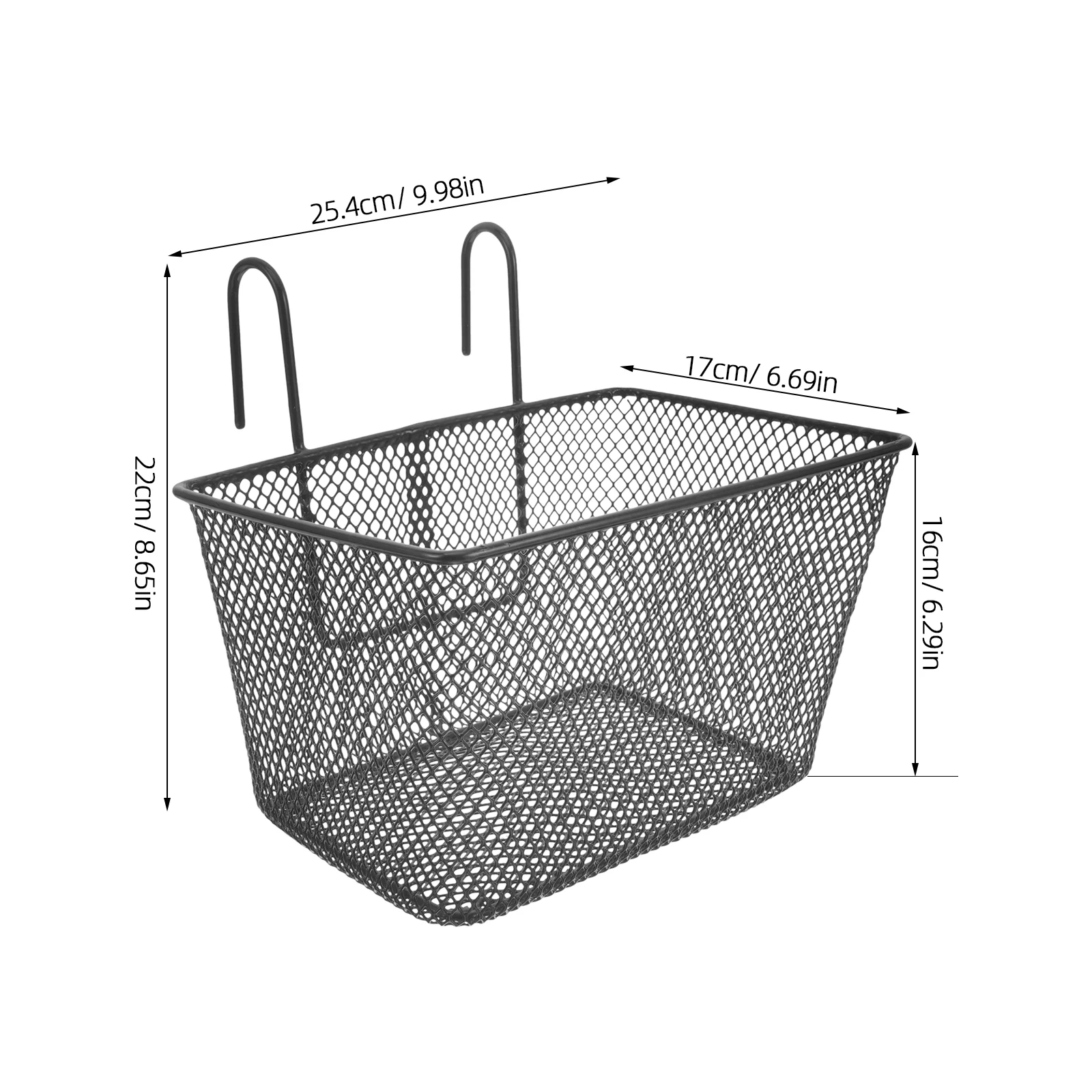 Cesta para bicicleta, contenedor para manillar de bicicleta, Scooter de ciclismo, parte práctica de hierro, cestas negras para mujeres y niños